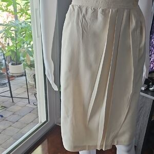 Vintage Silk Cream Skirt 6P